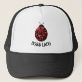 Red sparkly Ladybug BOSS LADY Personalize Trucker Pet (Voorkant)