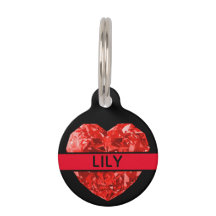 Red Sparkly Valentijn's Heart Pet Tag