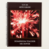 Red Sparks Custom School Classroom Planner (Voorkant)