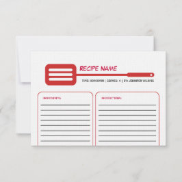 Red Spatula Recipe Card Kaart