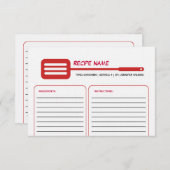 Red Spatula Recipe Card Kaart (Voorkant / Achterkant)