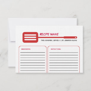 Red Spatula Recipe Card Kaart