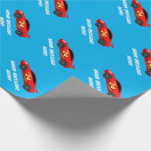 Red speelgoed racecar gepersonaliseerd kind Birthd Cadeaupapier (Hoek)