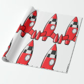 Red Speelgoed Rocket Cadeaupapier (Uitgerold)