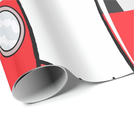 Red Speelgoed Rocket Cadeaupapier (Rol Hoek)