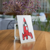 Red Speelgoed Rocket Invitation Kaart