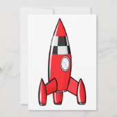 Red Speelgoed Rocket Invitation Kaart (Voorkant)