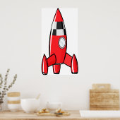 Red Speelgoed Rocket Poster (Keuken)