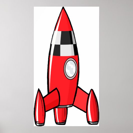 Red Speelgoed Rocket Poster (Voorkant)