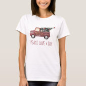 Red Speelgoed Truck Peace Love & Joy T-shirt (Voorkant)