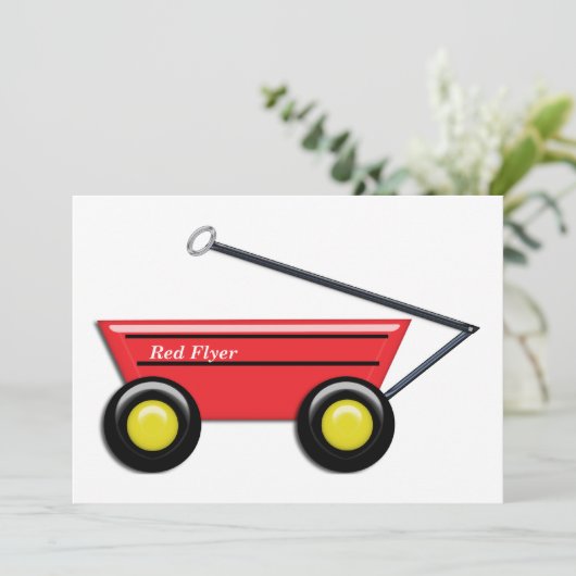Red Speelgoed Wagon Kaart (Staand voorkant)