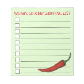 Red Spicy Hot Chili Pepper Vegetable Grocery List Notitieblok (Voorkant)