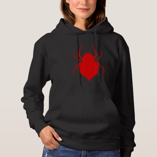 Red Spider Cobweb Spiders Web Arachnophile Insect Hoodie (Voorkant)