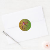 Red Spider op Web Ronde Sticker (Envelop)