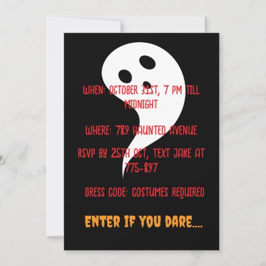 Red Spider Spooky Halloween Party Invitation (Achterkant)