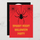 Red Spider Spooky Halloween Party Invitation (Voorkant / Achterkant)