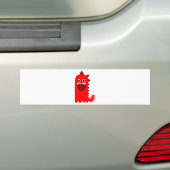 Red Spikey Monster Bumpersticker (Op auto)
