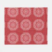 Red spiritual Indian mandala pattern Fleece Deken (Voorkant (Horizontaal))