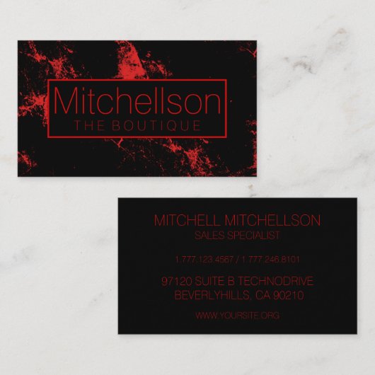 Red Splash Black RF Visitekaartje (Voorkant / Achterkant)