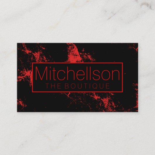 Red Splash Black RF Visitekaartje (Voorkant)