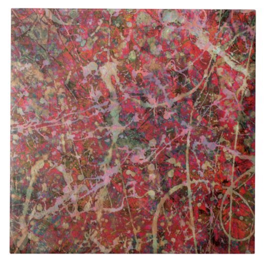 "Red Splash" Tile Tegeltje (Voorkant)
