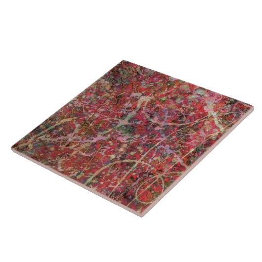 "Red Splash" Tile Tegeltje (Zijkant)