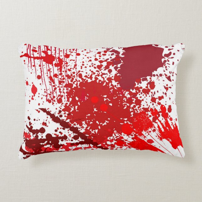 Red Splatter Fun Accent Kussen (Voorkant)