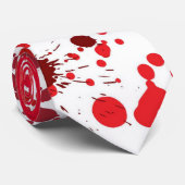 Red Splatter Fun Stropdas (Opgerold)