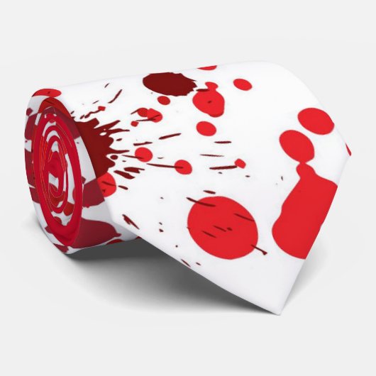 Red Splatter Fun Stropdas (Opgerold)