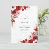 Red Splendid Spring Wedding Kaart (Staand voorkant)
