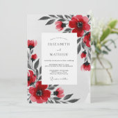 Red Splendid Winter Wedding Kaart (Staand voorkant)