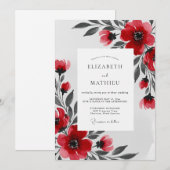 Red Splendid Winter Wedding Kaart (Voorkant / Achterkant)