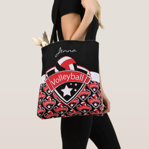 Red Sport Volleyball   DIY-tekst Tote Bag
