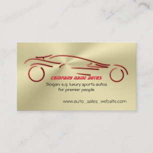 Red Sports Auto bij het tonen van gouden look, aut Visitekaartje