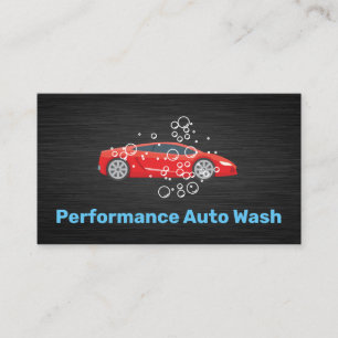 Red Sports Car Auto Wassen en details Visitekaartje