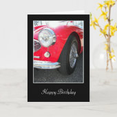 Red Sports Car for Birthday Kaart (Gele Bloem)
