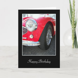 Red Sports Car for Birthday Kaart