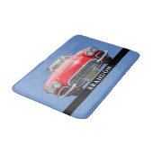 Red Sport's Car, personaliseer naam Badmat (Gekanteld)