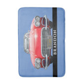 Red Sport's Car, personaliseer naam Badmat (Voorkant Verticaal)