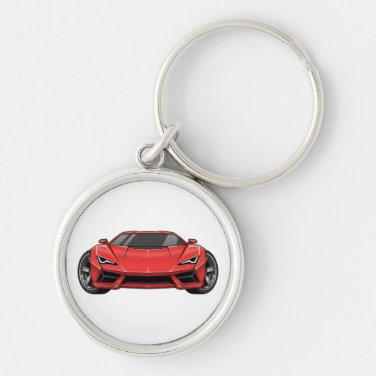 Red Sports Car Sleutelhanger (Voorkant)