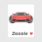 Red Sports Car Sticker (Vel)