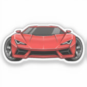 Red Sports Car Sticker (Voorkant)