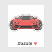 Red Sports Car Sticker (Vel)