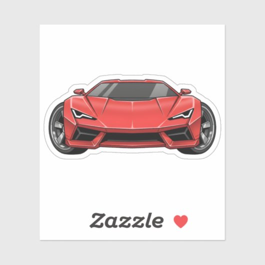 Red Sports Car Sticker (Vel)