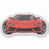 Red Sports Car Sticker (Voorkant)