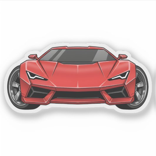 Red Sports Car Sticker (Voorkant)