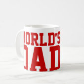 Red Sports Font World's beste papa Koffiemok (Voorkant links)