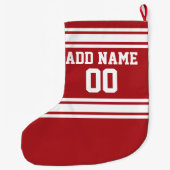 Red Sports Jersey met Jouw naam en nummer Grote Kerstsok (Achterkant)