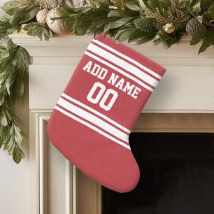 Red Sports Jersey met Jouw naam en nummer Grote Kerstsok