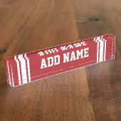 Red Sports Jersey met Jouw naam en nummer Naambordje (Zijkant)